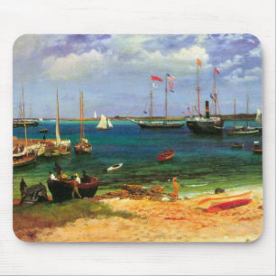 Tapis De Souris Paysage maritime vintage, port de Nassau par Biers