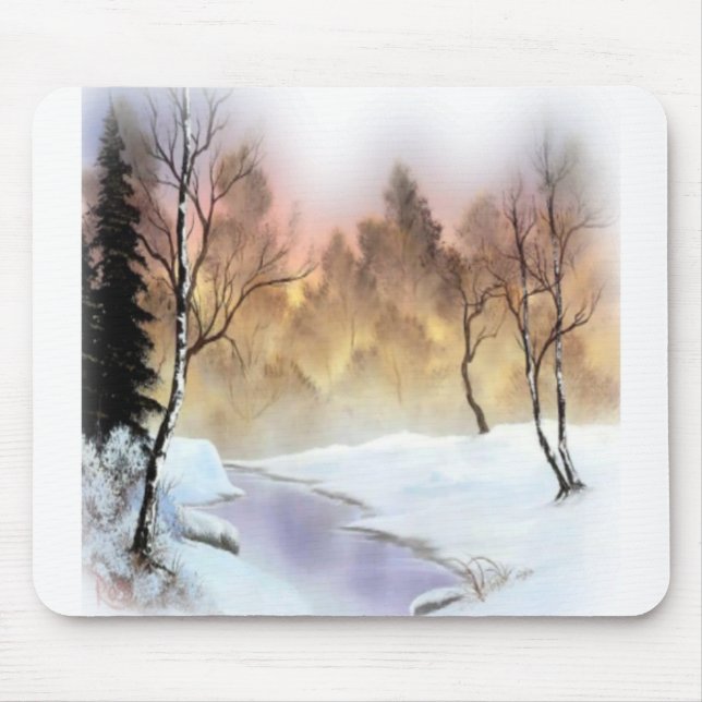 Tapis De Souris paysage nature neige hiver (Devant)