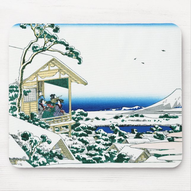 Tapis De Souris Paysage oriental frais de vue de Hokusai Fuji de (Devant)