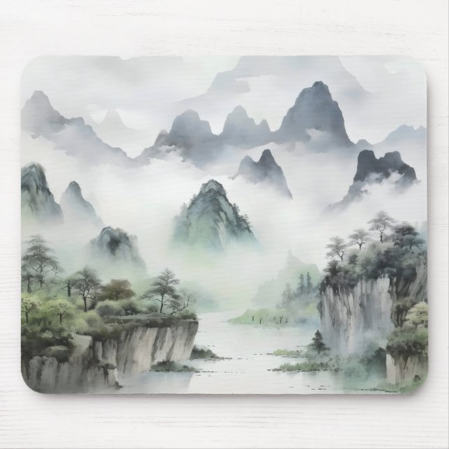 Tapis De Souris Paysage peinture asiatique (Devant)