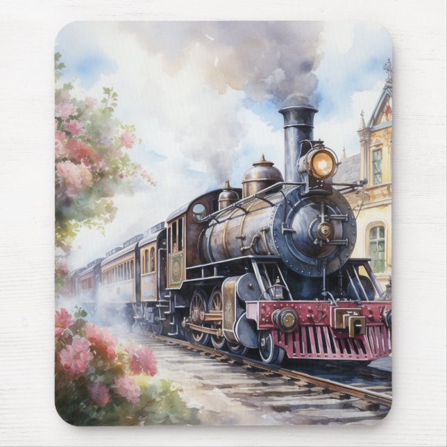 Tapis De Souris Paysage pittoresque avec un train victorien (Devant)
