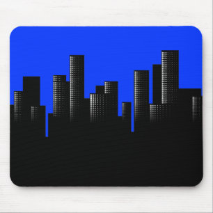 Tapis De Souris paysage urbain bleu