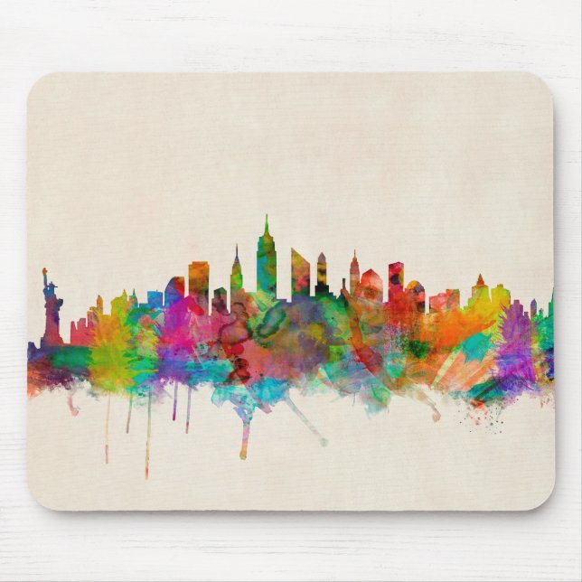Tapis De Souris Paysage urbain d'horizon de New York City (Devant)