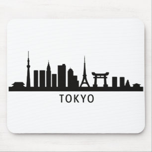 Tapis De Souris Paysage urbain du Japon Silhouette de l'horizon