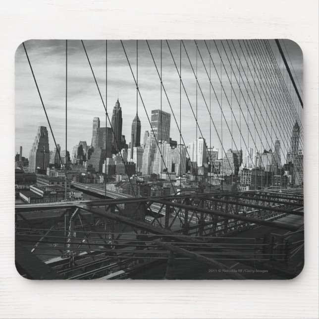 Tapis De Souris Paysage urbain par des câbles de pont (Devant)