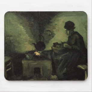 Tapis De Souris Paysanne au coin du feu par Vincent van Gogh