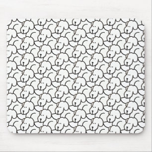 Tapis de souris PC Chien Assis Dessin Animé Drôle