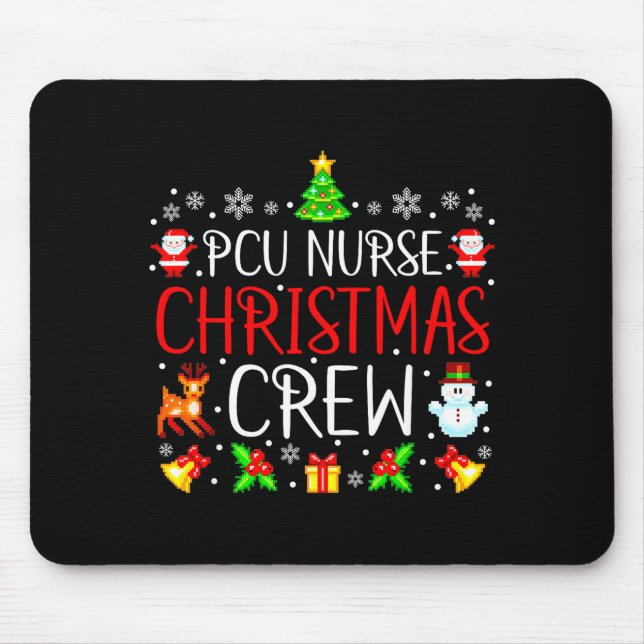 Tapis De Souris Pcu Nurse Christmas Crew Matching Xmas  (Devant)