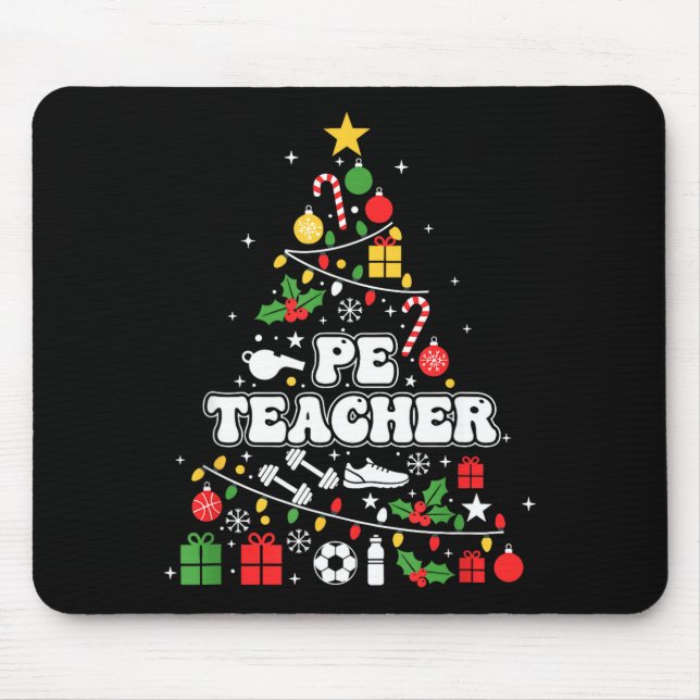Tapis De Souris Pe Physical Education Teacher Christmas Tree Women (Devant)