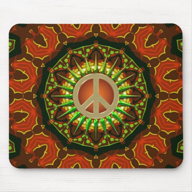 Tapis De Souris Peace Batik Floral Geometry Mousepad (Devant)