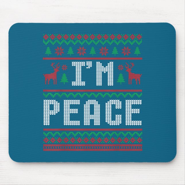 Tapis De Souris Peace I Come In Peace Couple Matching Ugly Christm (Devant)