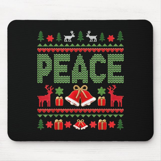 Tapis De Souris Peace I Come In Peace Couple Matching Ugly Christm (Devant)