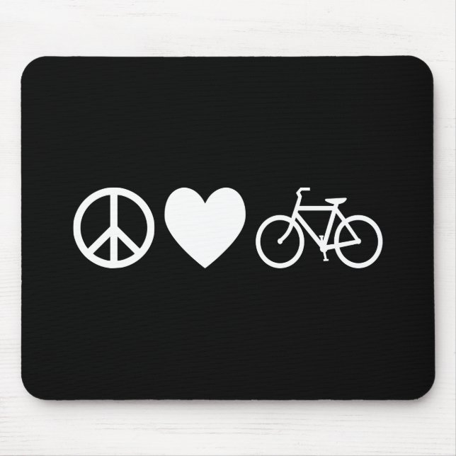 Tapis De Souris Peace Love and Bicycles (Devant)
