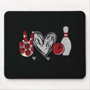 Tapis De Souris Peace Love Bowling Amusant Bowling Lover Cadeau