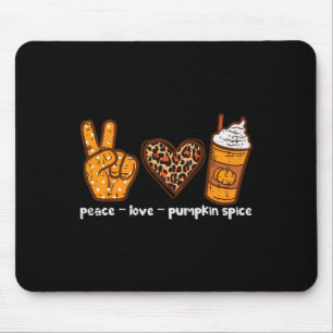 Tapis De Souris Peace Love Citrouille Spice Fun Automne Automne Sa