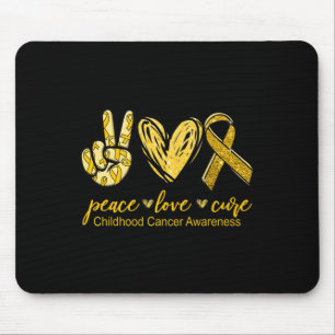 Tapis De Souris Peace Love Cure Chilhood Cancer Awareness