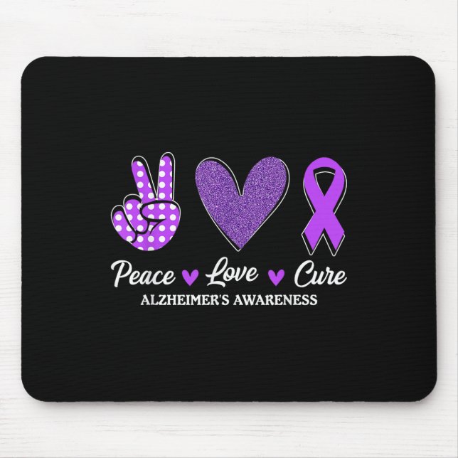 Tapis De Souris Peace Love Cure Heimers Sensibilisation (Devant)