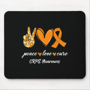 Tapis De Souris Peace Love Cure Orange Ribbon Crps de sensibilisat