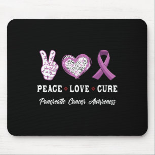 Tapis De Souris Peace Love cure Pancreatic cancer aware