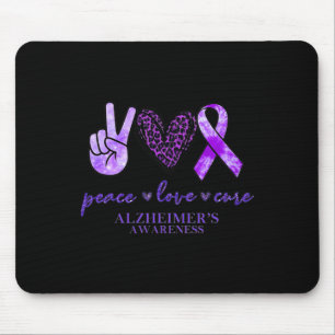 Tapis De Souris Peace Love Cure Ribbon Leopard Heimerheimer Cervea