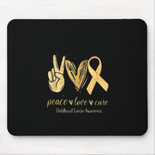 Tapis De Souris Peace Love Cure Ribbon Sensibilisation au cancer c