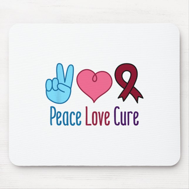 Tapis De Souris Peace Love Cure Sickle Cell Anemia Sensibilisation (Devant)