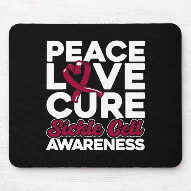 Tapis De Souris Peace Love Cure Sickle Cell Awareness 1 (Devant)