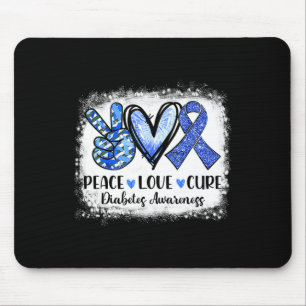 Tapis De Souris Peace Love Cure Type 1 Sensibilisation au diabète