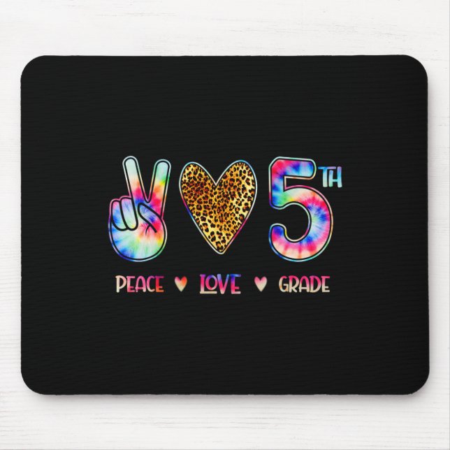 Tapis De Souris Peace Love Fifth Grade Squad Back To School Gift  (Devant)