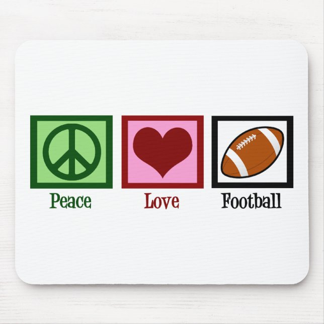 Tapis De Souris Peace Love Football (Devant)
