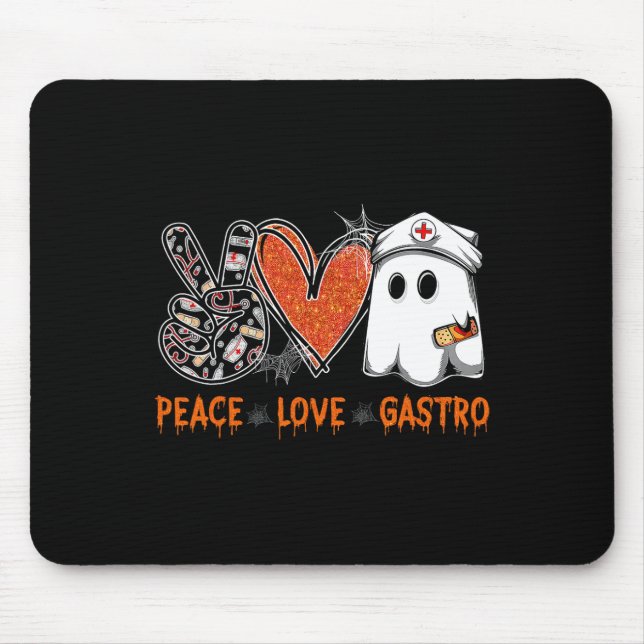 Tapis De Souris Peace Love Gastro Ghost Infirmière Gastroentérolog (Devant)