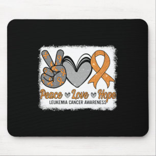 Tapis De Souris Peace Love Hope Leukemia Sensibilisation Mois Guer