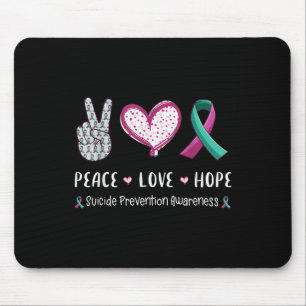 Tapis De Souris Peace Love Hope Suicide Prevention Awareness Men W