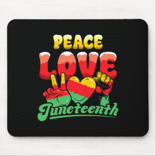 Tapis De Souris Peace Love JunetDix afro-afro-noir