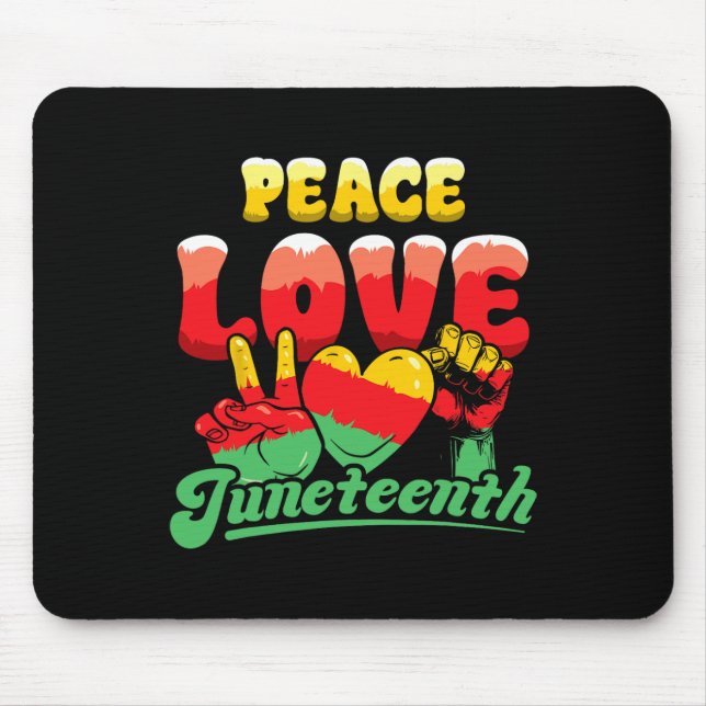 Tapis De Souris Peace Love JunetDix afro-afro-noir (Devant)