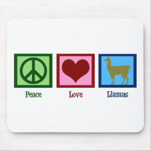 Tapis De Souris Peace Love Llamas