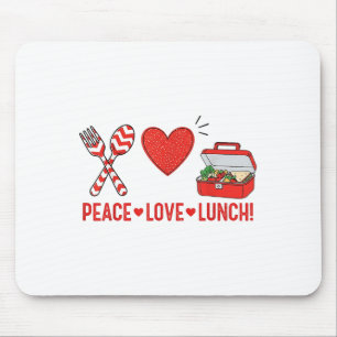 Tapis De Souris Peace Love Lunch Lady Appréciation Box Retour À Sc