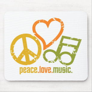 Tapis De Souris Peace Love Musique mousepad
