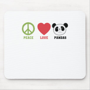 Tapis De Souris Peace Love Pandas