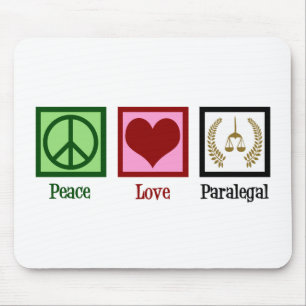 Tapis De Souris Peace Love Paralegal