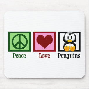 Tapis De Souris Peace Love Penguins