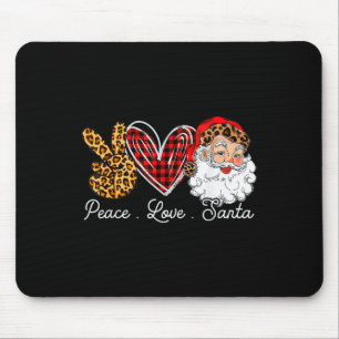 Tapis De Souris Peace Love Père Noël Leopard Buffalo Noël 2021