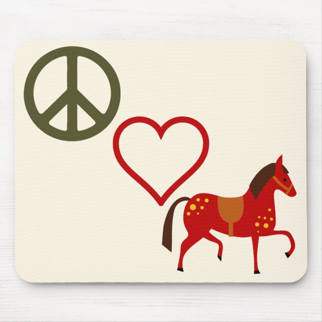 Tapis De Souris Peace Love Ponies Horse Mousepad (Devant)