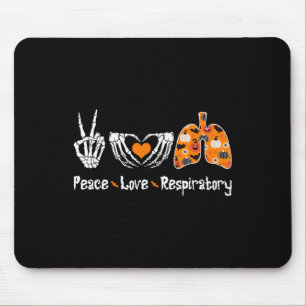 Tapis De Souris Peace Love Respiratory Therapist Skeleton Fun Hall