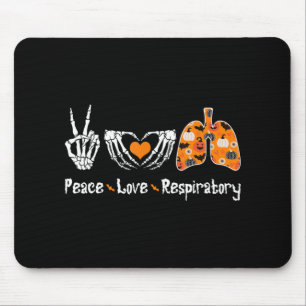 Tapis De Souris Peace Love Respiratory Therapist Skeleton Fun Hall