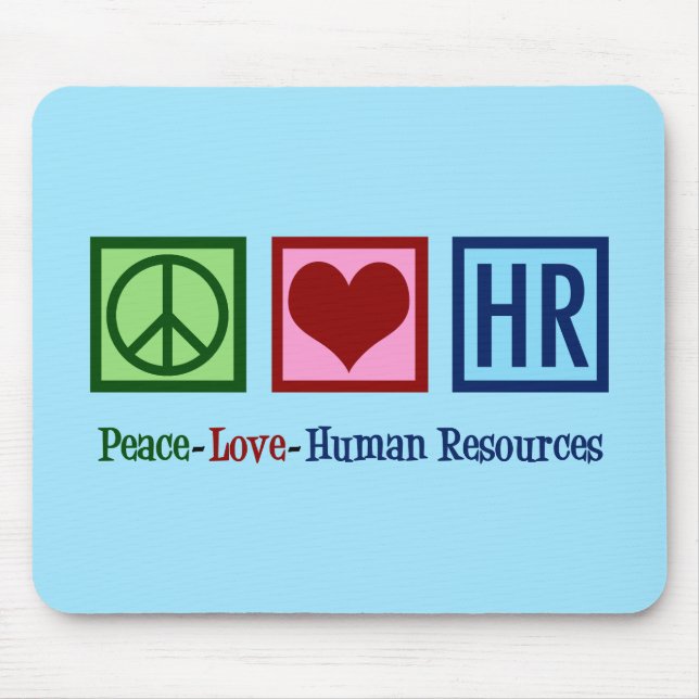 Tapis De Souris Peace Love Ressources humaines RH (Devant)