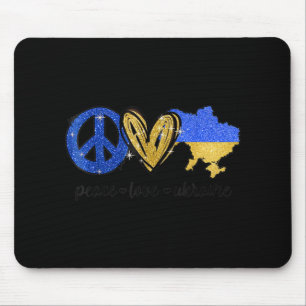 Tapis De Souris Peace Love Ukraine Pavillon Ukrainien Je Me Trouve