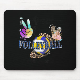 Tapis De Souris Peace Love Volleyball Mère Vie Maman Grand-mère Le