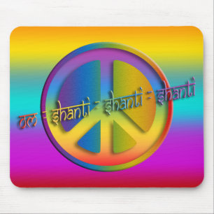 Tapis De Souris PEACE OM SHANTI linéaire coloré