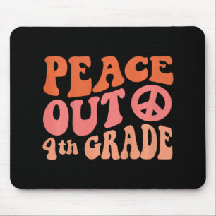 Tapis De Souris Peace Out 4e année Funny Retro 70's Dernier Day Of